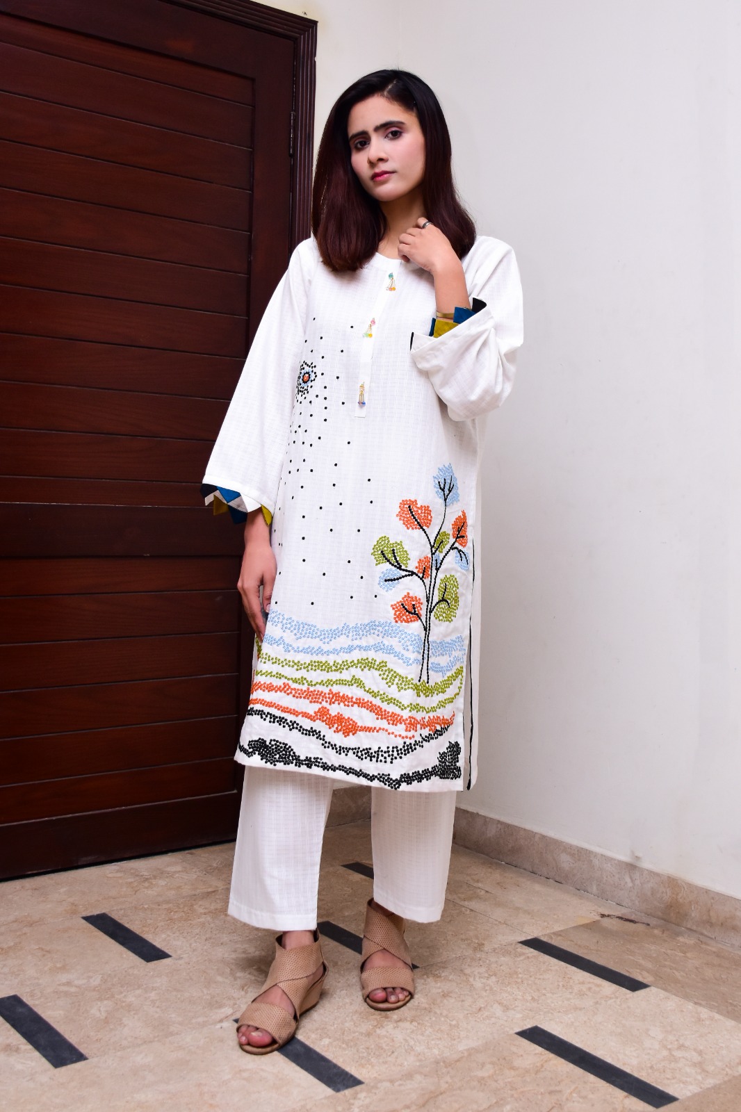Design Ramasa Stuff 4 line Moti Cotton Full Embrodery Suit